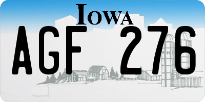 IA license plate AGF276
