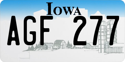 IA license plate AGF277