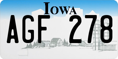 IA license plate AGF278
