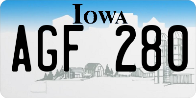 IA license plate AGF280