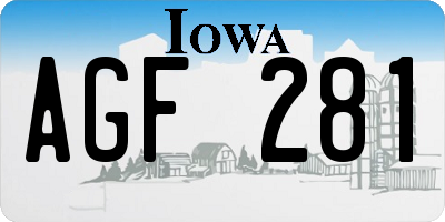 IA license plate AGF281