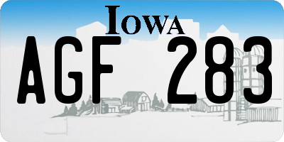IA license plate AGF283