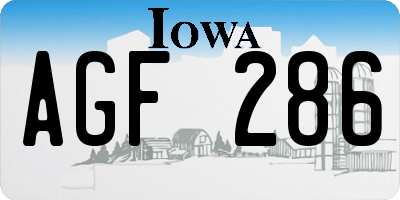 IA license plate AGF286