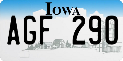 IA license plate AGF290