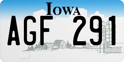 IA license plate AGF291