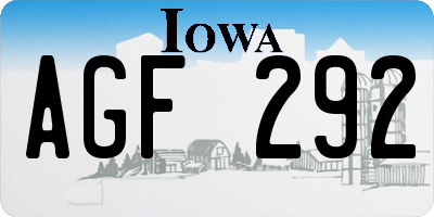 IA license plate AGF292