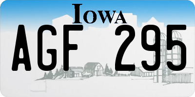 IA license plate AGF295