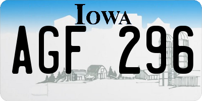 IA license plate AGF296