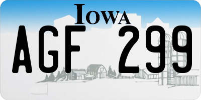 IA license plate AGF299