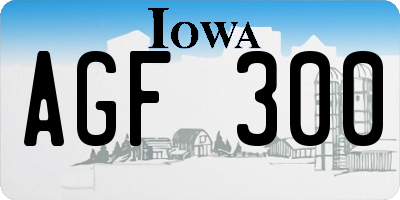 IA license plate AGF300