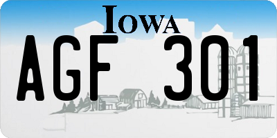 IA license plate AGF301