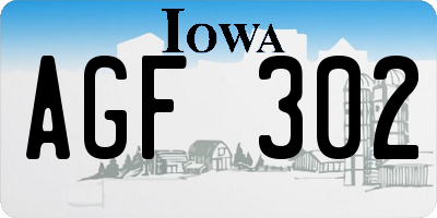 IA license plate AGF302
