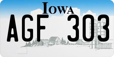 IA license plate AGF303