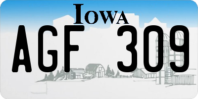 IA license plate AGF309