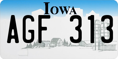 IA license plate AGF313