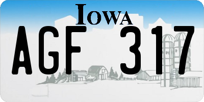 IA license plate AGF317