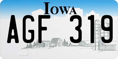 IA license plate AGF319