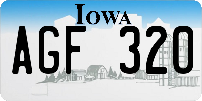 IA license plate AGF320