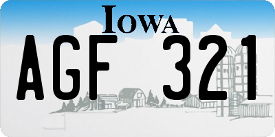 IA license plate AGF321