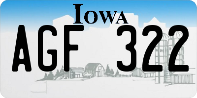 IA license plate AGF322