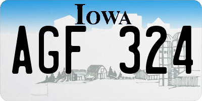 IA license plate AGF324