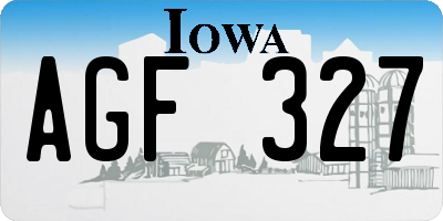 IA license plate AGF327