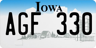 IA license plate AGF330