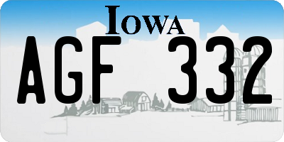 IA license plate AGF332