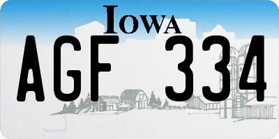 IA license plate AGF334