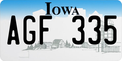 IA license plate AGF335