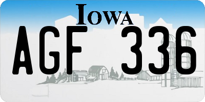 IA license plate AGF336
