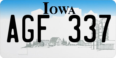 IA license plate AGF337