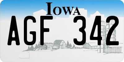 IA license plate AGF342
