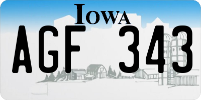 IA license plate AGF343