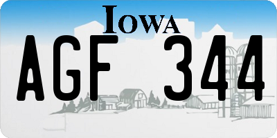 IA license plate AGF344