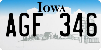 IA license plate AGF346