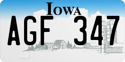 IA license plate AGF347