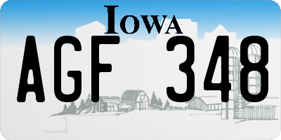 IA license plate AGF348