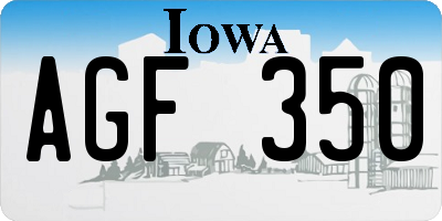 IA license plate AGF350