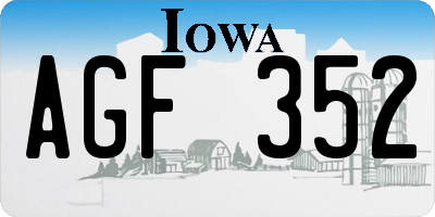 IA license plate AGF352