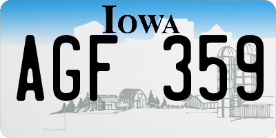 IA license plate AGF359