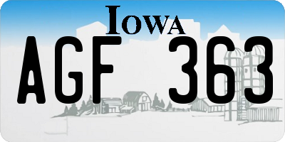 IA license plate AGF363