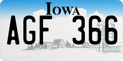 IA license plate AGF366