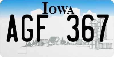 IA license plate AGF367