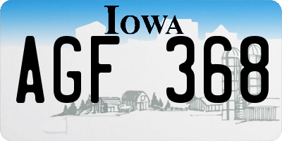 IA license plate AGF368