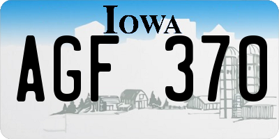 IA license plate AGF370