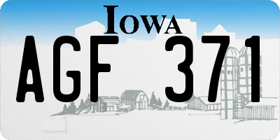 IA license plate AGF371