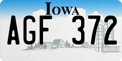 IA license plate AGF372