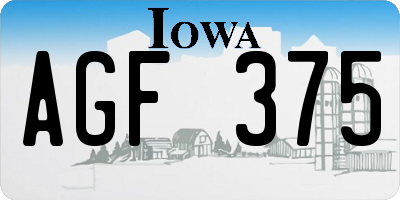 IA license plate AGF375
