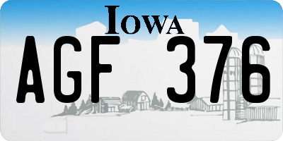 IA license plate AGF376